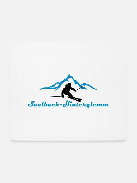 Winter - Skifahrer Berge Saalbach - Mousepad (Querformat) - Weiß