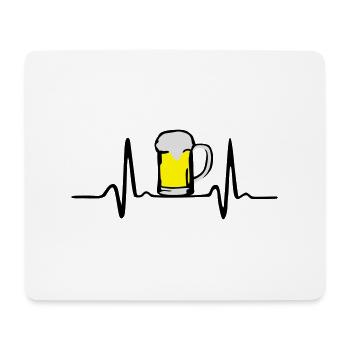 Beer and Heartbeat - Mouse Pad (horizontal) - white - Front