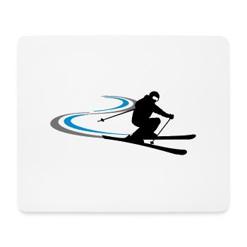 Winter - Skifahrer - Mousepad (Querformat) - Weiß - Vorne
