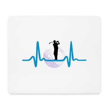 Golfer & Herzschlag - Golf - Mousepad (Querformat) - Weiß - Vorne