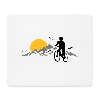 Sport - Radfahrer Berge - Mousepad (Querformat) - Weiß - Vorne