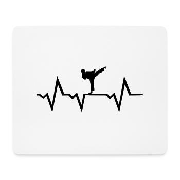 Martial Arts & Heartbeat - Tapis de souris (format paysage) - blanc - Devant