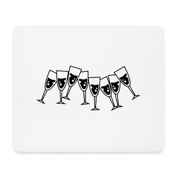 sekt glaeser - Mousepad (Querformat) - Weiß - Vorne