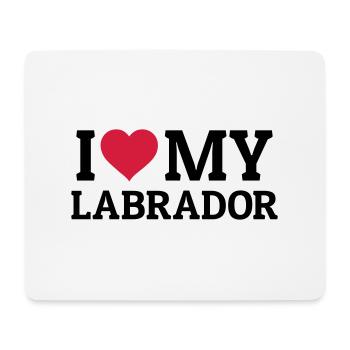 I love my Labrador - Mousepad (Querformat) - Weiß - Vorne