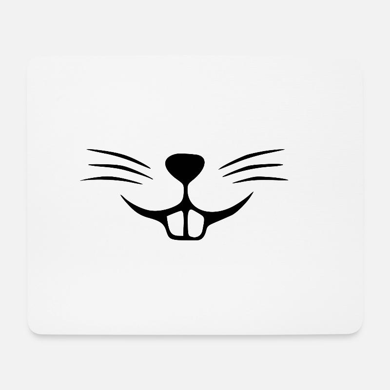 Hasengesicht. Hasennase. Hasenzähne - Mousepad (Querformat) - Weiß