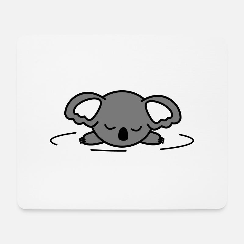 Schlafender Baby Koala für Schlafmütze - anpassbar - Mousepad (Querformat) - Weiß