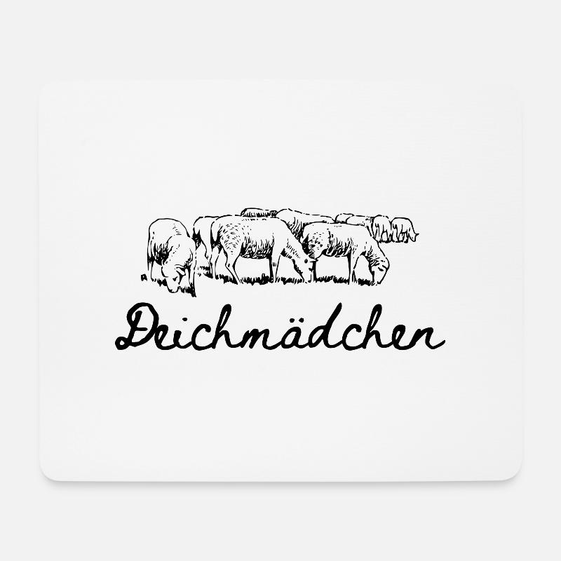 Deichmädchen Schafe Küste Meer Nordsee Küstenkind - Mousepad (Querformat) - Weiß
