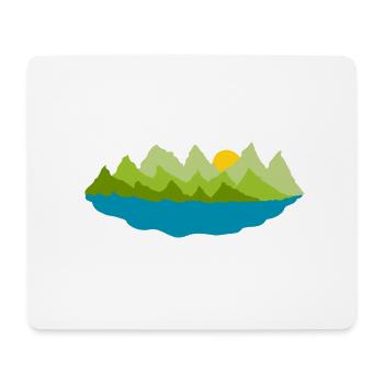 Landschaft - Bäume - See - Mousepad (Querformat) - Weiß - Vorne
