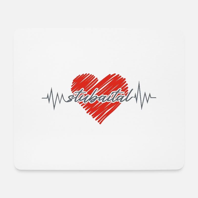 Heartbeat Stubaital - Mousepad (Querformat) - Weiß