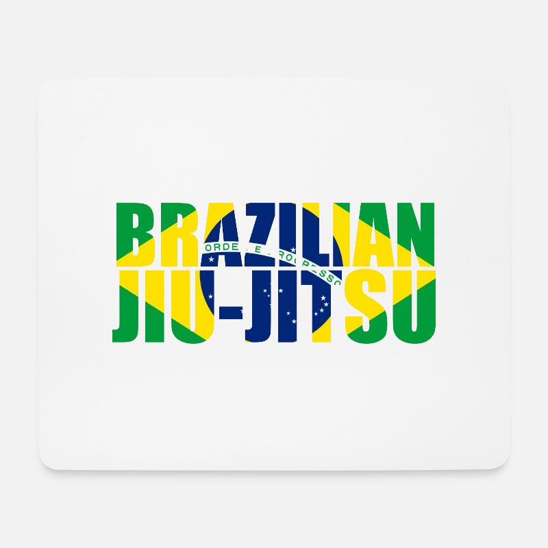 Brasilianische Jiu-Jitsu Flagge 3 BJJ - Mousepad (Querformat) - Weiß