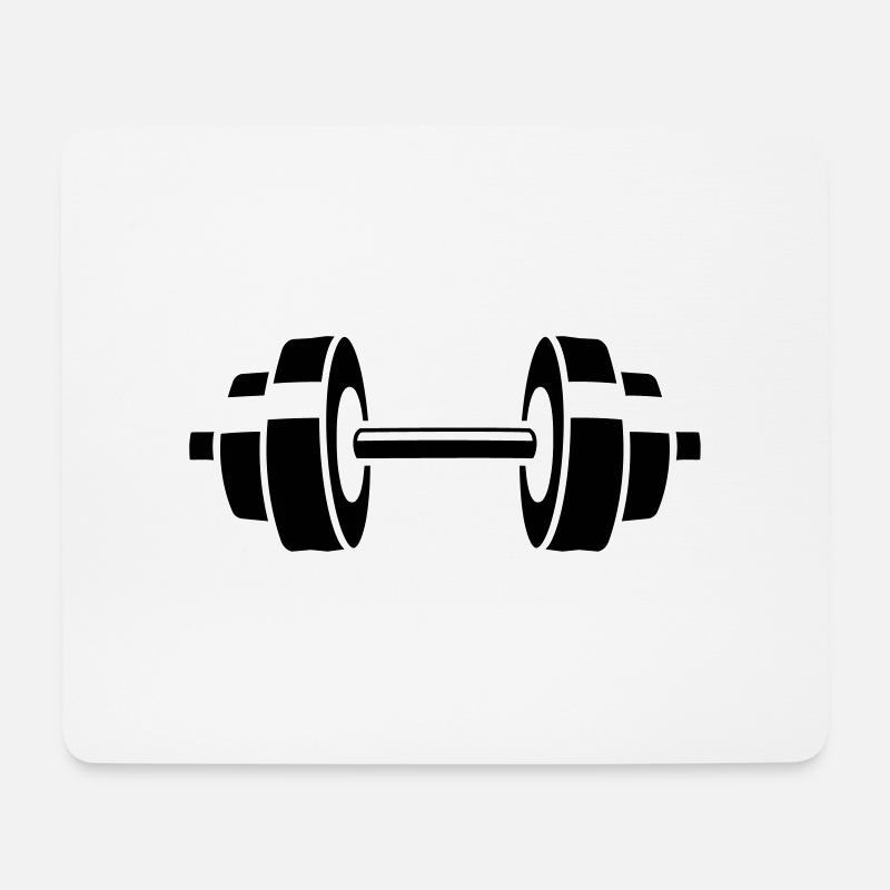 Hantel Gewicht Fitness Kraftsport - Mousepad (Querformat) - Weiß