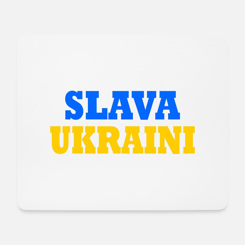 Slava ukraini - Mousepad (Querformat) - Weiß