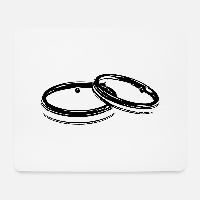 Goldener Ehering Hochzeit Ehe Verlobung Braut 2 - Mousepad (Querformat) - Weiß