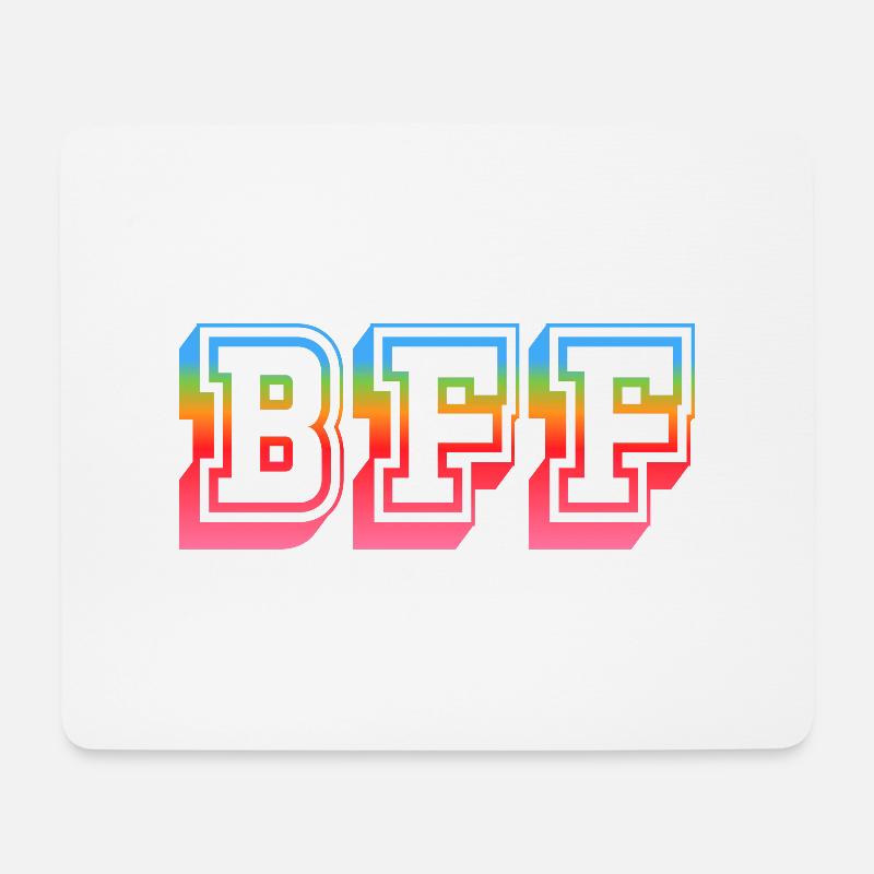 BFF Tshirt rainbowstar - Mousepad (Querformat) - Weiß