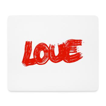 Lettrage LOVE Lignes rouges Dessin Abstrait Cool - Tapis de souris (format paysage) - blanc - Devant