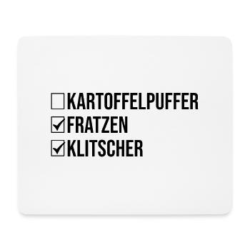 Erzgebirge Kartoffelpuffer Mundart - Mousepad (Querformat) - Weiß - Vorne