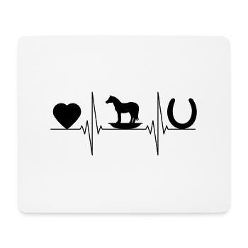 Leben mit Pferdewippe - Mousepad (Querformat) - Weiß - Vorne