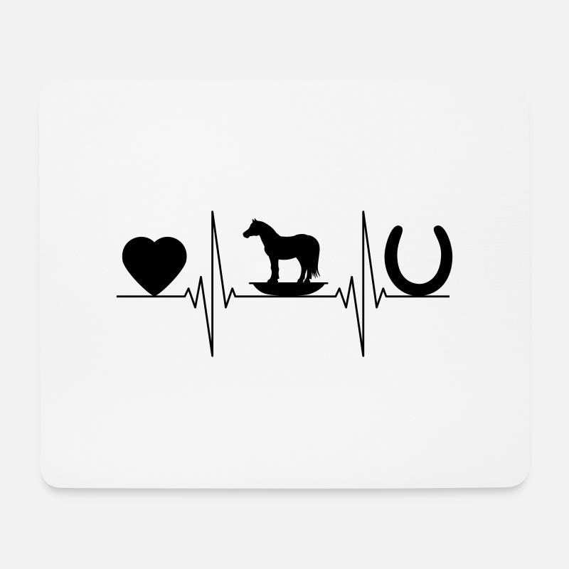 Leben mit Pferdewippe - Mousepad (Querformat) - Weiß