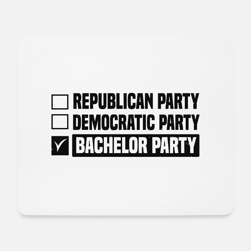 REPUBLIKANISCHE PARTEI DEMOKRATISCHE PARTEI JUNGGESELLENPARTY - Mousepad (Querformat) - Weiß