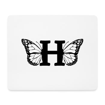 letter H butterfly - Mouse Pad (horizontal) - white - Front