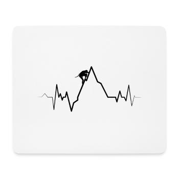 Ecg Heartbeat Graphic Bouldering Mountaineering Bo - Mouse Pad (horizontal) - white - Front