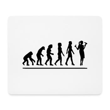 Évolution coiffeuse / cadeau humour coiffeuse - Tapis de souris (format paysage) - blanc - Devant
