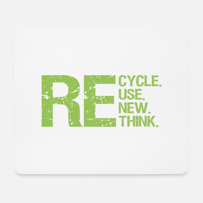 ReCycle ReUse ReNew ReThink - Mousepad (Querformat) - Weiß