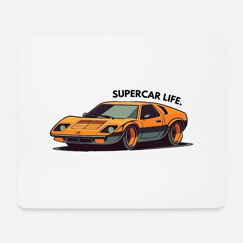Rennwagen - Mousepad (Querformat) - Weiß