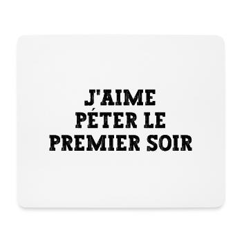 j'aime péter le premier soir - Tapis de souris (format paysage) - blanc - Devant