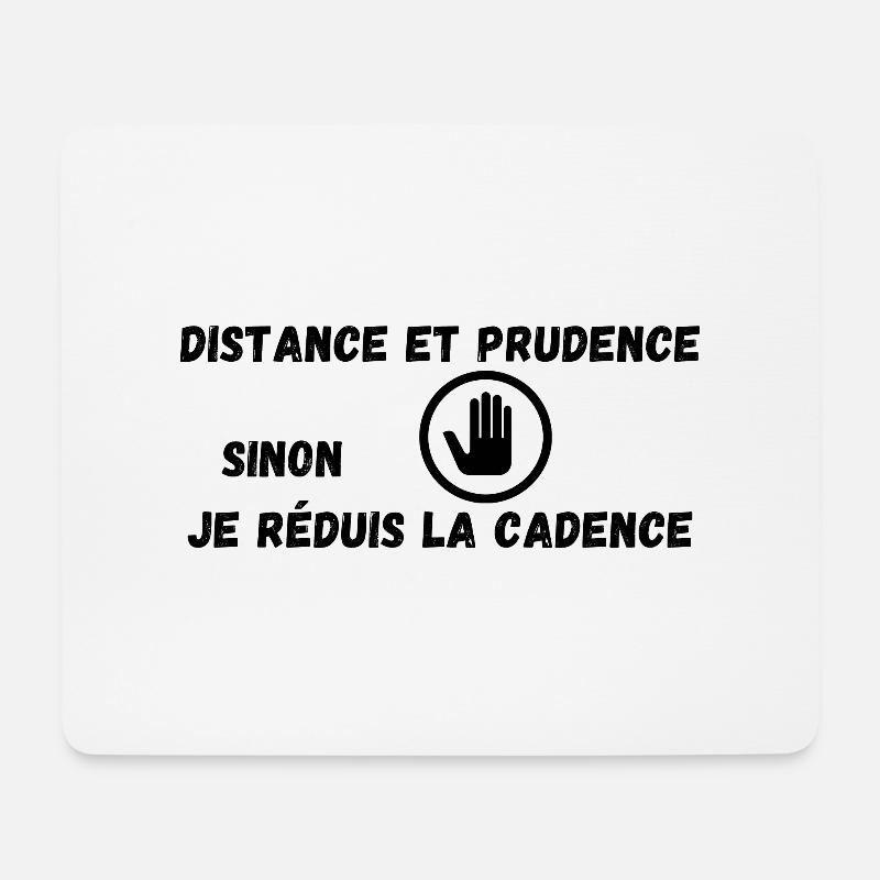 Abstand und Vorsicht, sonst werde ich langsamer - Mousepad (Querformat) - Weiß