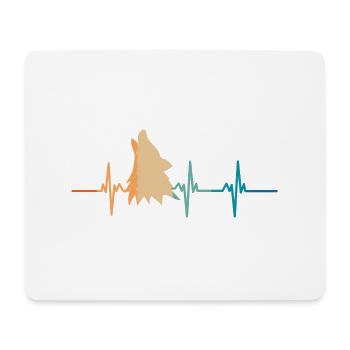 Wolfs-Herzschlag - Mousepad (Querformat) - Weiß - Vorne