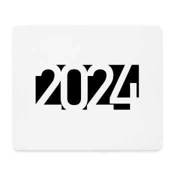 2024 Jahreszahl Datum Zahl Anno Kalenderjahr - Mousepad (Querformat) - Weiß - Vorne