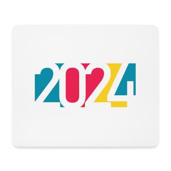 2024 happy new year Jahreszahl Datum Zahl Anno - Mousepad (Querformat) - Weiß - Vorne