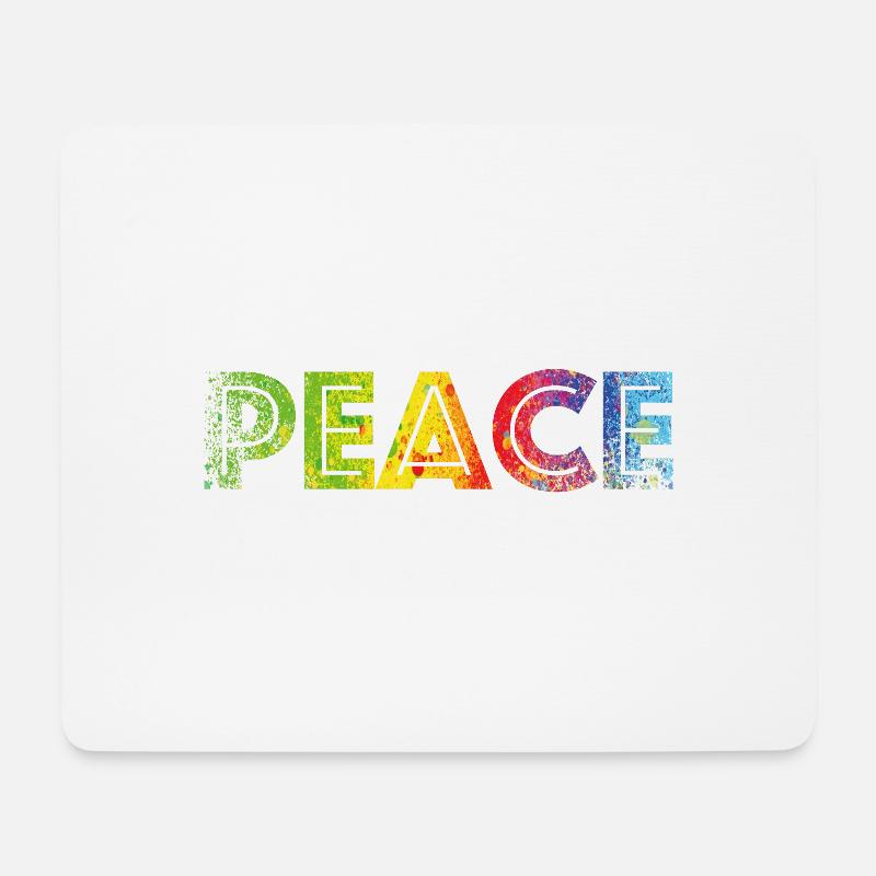 Couleurs PEACE mouchetées - Tapis de souris (format paysage) - blanc