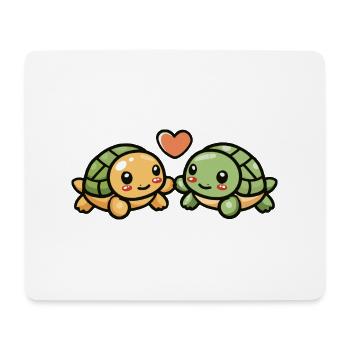 Tortue Couple Amour Couple En Amour - Tapis de souris (format paysage) - blanc - Devant