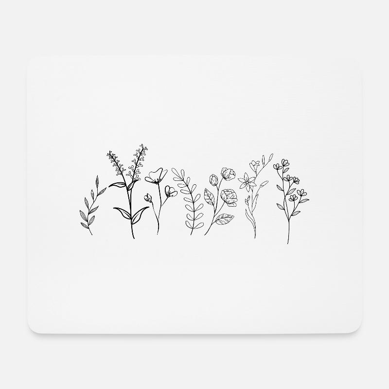 Wildblumen - Mousepad (Querformat) - Weiß