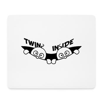 Jumeaux À L’intérieur Jumeaux 2 Bébés Ventre Enceinte - Tapis de souris (format paysage) - blanc - Devant