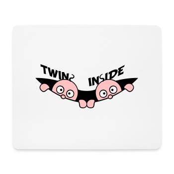 Jumeaux À L’intérieur Jumeaux 2 Bébés Ventre Enceinte - Tapis de souris (format paysage) - blanc - Devant