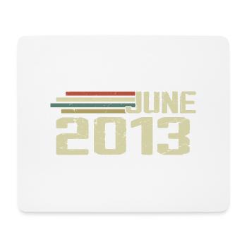 June 2013 Anniversary June 2013 June 2013 Birthday - Mouse Pad (horizontal) - white - Front