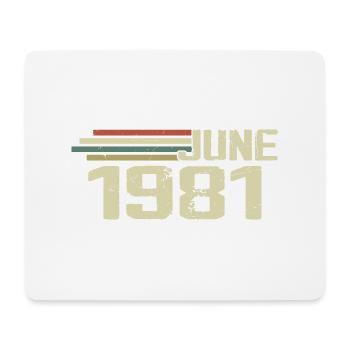 Juni 1981 Jahrestag Juni 1981 Juni 1981 Geburtstag - Mousepad (Querformat) - Weiß - Vorne