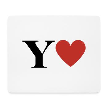 Buchstabe y rotes Herz - Mousepad (Querformat) - Weiß - Vorne