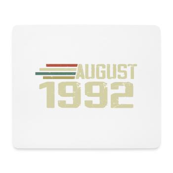 Geboren August 1992 Jubiläum August 1992 Jahrgang - Mousepad (Querformat) - Weiß - Vorne