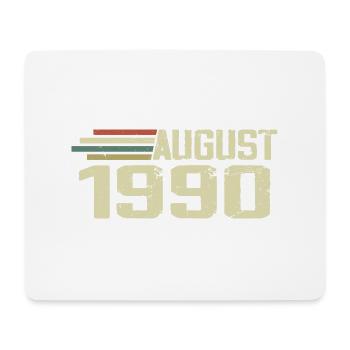 Né Août 1990 Jubilé Août 1990 Millésime - Tapis de souris (format paysage) - blanc - Devant