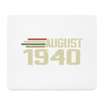 Born August 1940 Anniversary August 1940 Year - Mouse Pad (horizontal) - white - Front
