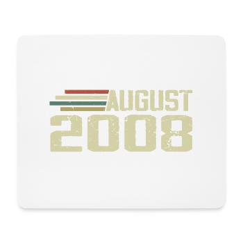 Born August 2008 Anniversary August 2008 Year - Mouse Pad (horizontal) - white - Front