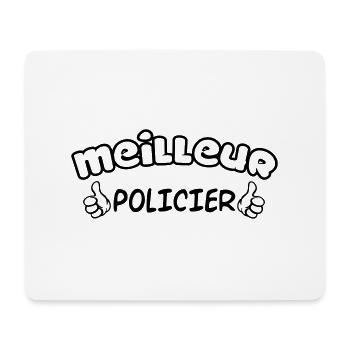 MEILLEUR POLICIER - Tapis de souris (format paysage) - blanc - Devant