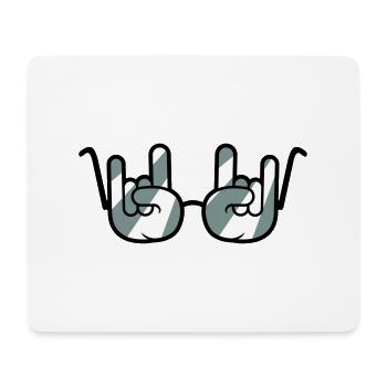 Sonnenbrille Metal Rock Graffiti Hörner Handgeste - Mousepad (Querformat) - Weiß - Vorne