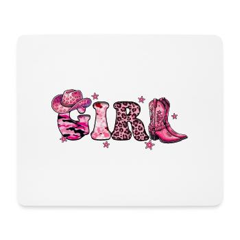 Cowboy Funny Women Hat Wild Western Rodeo Music - Mouse Pad (horizontal) - white - Front
