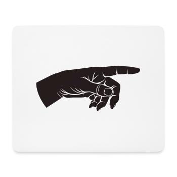 Zeigefinger, Hand, Da lang, Zeiger, Du bist - Mousepad (Querformat) - Weiß - Vorne