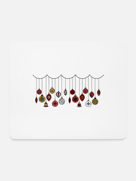 Guirlande de Noël - Tapis de souris (format paysage) - blanc